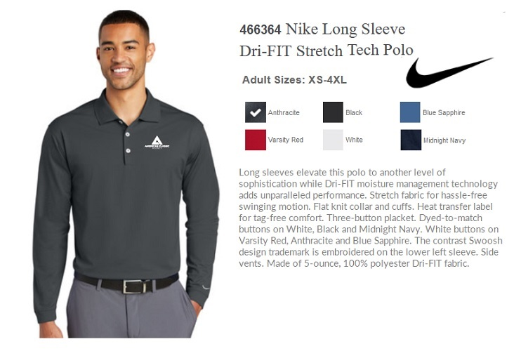 Men's Nike Long Sleeve Dri-Fit Stretch Tech Polo