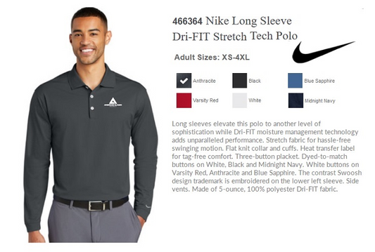 Men's Nike Long Sleeve Dri-Fit Stretch Tech Polo